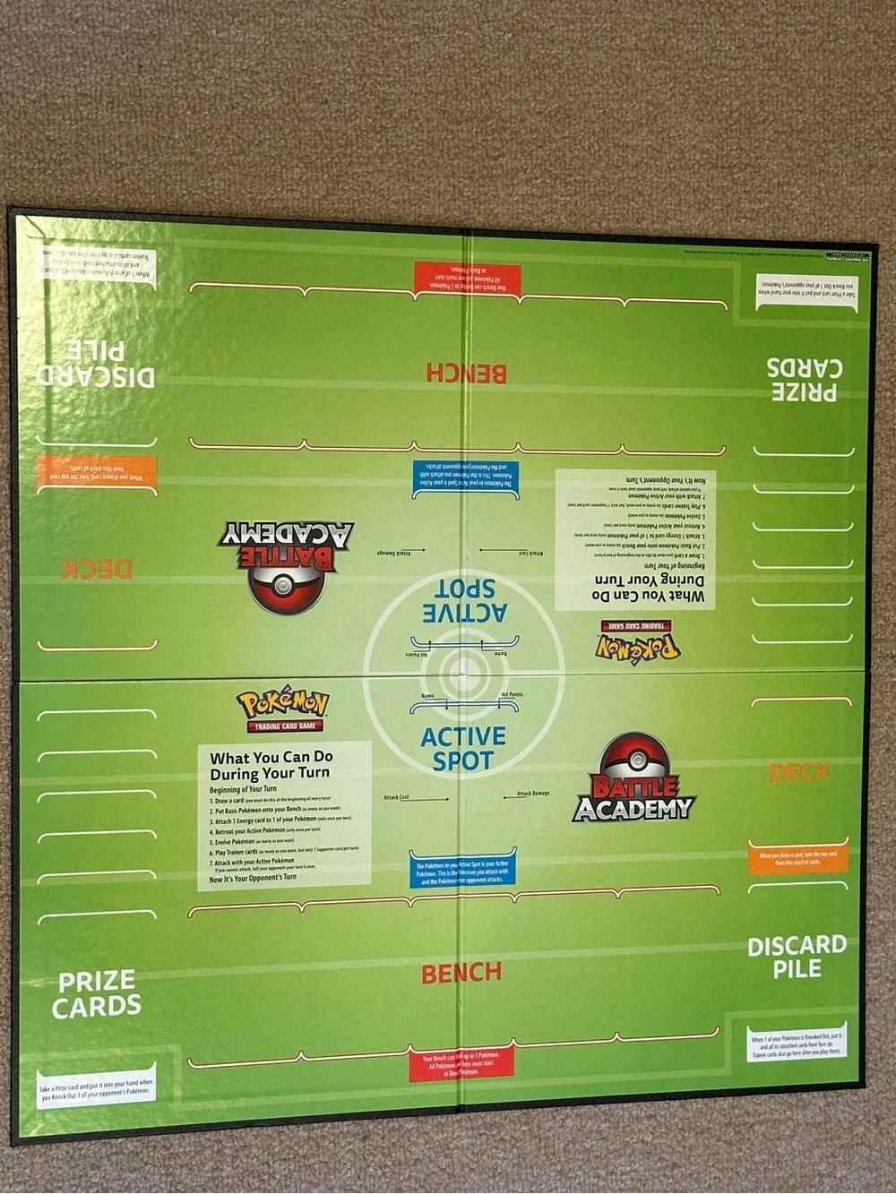 Folding Pokemon Trading Card Game Battle Academy Playboard